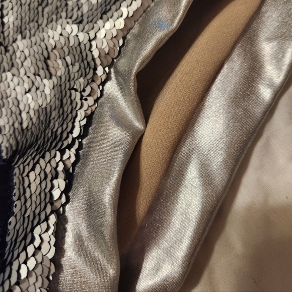 SEQUIN REVERABLE Blue & sliver festival wear boyshorts swim bottom. - Picture 3 of 6